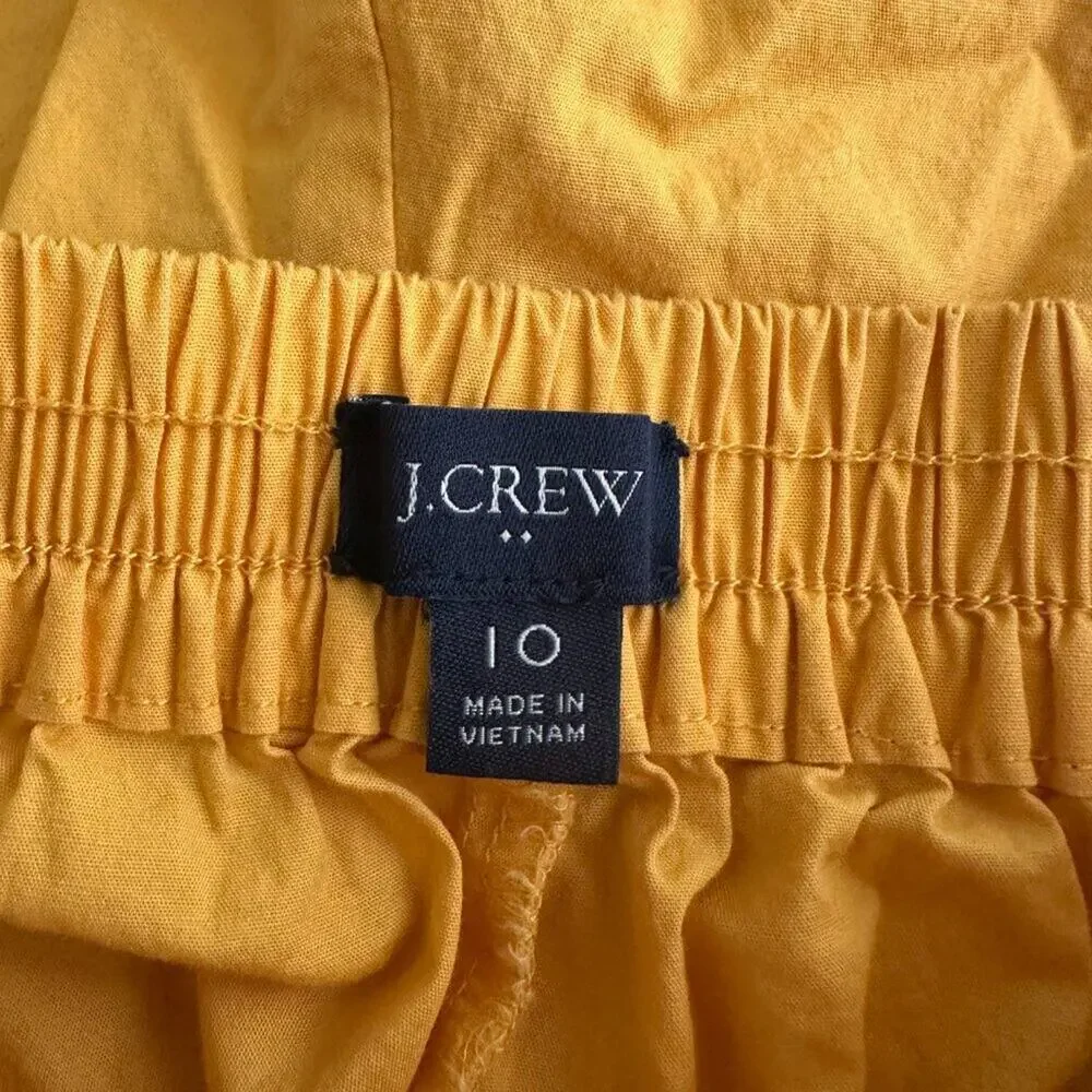 2/$30 J. Crew Tie-waist Short In Cotton Poplin Saffron 10 #A0166